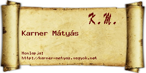 Karner Mátyás névjegykártya
